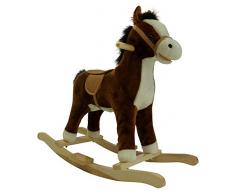 Up&co - BW5744 - Cheval À Bascule Marron Foncé avec Sons et mouvements 74x62x33cm -