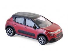 NOREV-Citroen-C3-2016 Voiture Miniature de Collection, 310611, Rouge/Noir