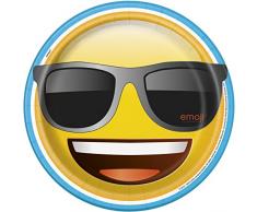 Unique Party 50885 Nappe en Plastique avec Design Emoji, 2.19cm, Lot de 8