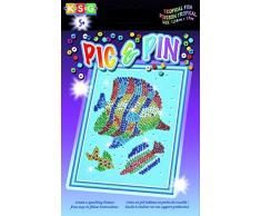 Art Sequin - KAD0634 - Peinture Au Numéro - Motif Tableau de Perles Poisson Tropical - Pic & Pin - Coloris Aléatoire