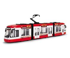Dickie Toys City Liner Train de Rue pour Enfants avec 2 Portes Ouvertes Rouge ou Bleu 46 cm