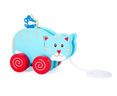 Small Foot Tirer à leffigie tirant lanimal derrière soi, la Souris Se met à Grimper davant en arrière sur Le Dos du Chat. Un Jouet Qui Invite à Marcher, 10635