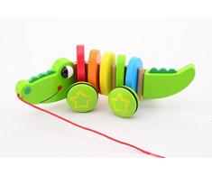 Jouéco Jouet à Tirer Crocodile de Bois, 80053