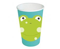 Braun & Company 3803-1170 Lot de 10 Gobelets pour Enfant Motif Grenouille Bleu Vert
