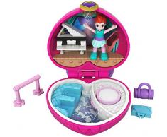 Polly Pocket Mini-Coffret rose Le Ballet de Lila avec 1 mini-figurine et accessoires barre horizontale, sac et coffre, jouet enfant, FWN41