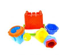 Wonderkids - A1500550 - Jeu De Plage - Seau - Château Garni Et 6 Accessoires; Coloris aléatoires