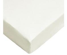 Daydream Drap Housse Lits-Jumeaux 160/180x200 cm Ivoire en Jersey 100% Coton, 91209U