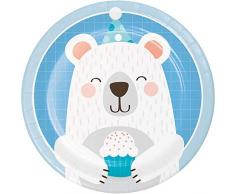 Creative Converting 336058 Assiettes à dessert Motif ours Bleu