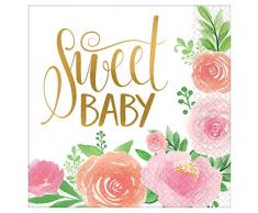 Amscan International 512165 papier et plastique Vaisselle, Serviette Lunch Floral bébé