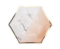 Neviti 772843 Colour Block Assiette en marbre Pêche Taille M