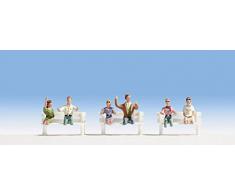 Noch - 15911 - Modélisme Ferroviaire - Conducteurs De Cabriolet - 6 Figurines sans Bancs