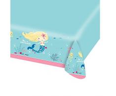 Amscan- 7AM9903034 - Nappe Motif sirène - 120 x 180 cm - Multicolore
