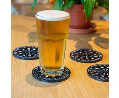 Funtime Gifts EG9570 Lot de 4 Dessous de Verre en Forme de Cible de fléchettes