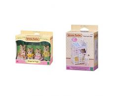 Sylvanian Families - 5180 - Famille Chat Tigre - Mini Poupée & Triple Bunk Beds Families Lits Superposés à 3 Couchettes Bébés-Poupées et Accessoires, 4448, Multicolore