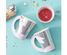 Ginger Ray GV-918 Good Vibes Tasse en papier en forme de flamant rose