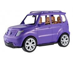 Barbie Voiture 4x4 tout terrain pour poupée, véhicule violet décapotable, jouet pour enfant, DVX58