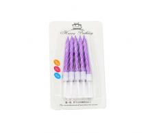 Gifts Shatchi-1077 RGRP Lot de 10 bougies violettes pour décoration de gâteau danniversaire