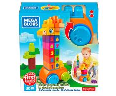 Mega Bloks La Girafe des Chiffres, jeu de blocs de construction, 30 pièces, jouet pour bébé et enfant de 1 à 5 ans, GFG19