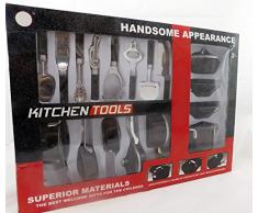 ALLKINDATHINGS pour Enfant 17 Piecestoy Ensemble de Cuisine avec Prentend Autour des Plats