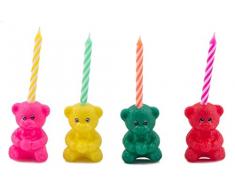 Folat Bougies danniversaire avec Ours 12 pièces