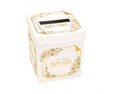 Neviti 775165 Geo Boîte aux lettres Motif floral Rose/pêche/doré 17 x 4 x 17,2