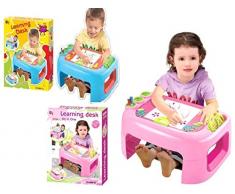 sHATCHI 21066-LEARNING-DESK-BLUE Tableau Blanc magnétique avec Lettres et Chiffres pour Ordinateur Portable