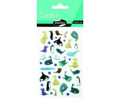 Maildor CY061O - Un sachet de gommettes 3D Cooky 1 planche 7,5x12cm, Banquises (40 stickers)