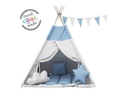 Elfique New Tipi d’Indien, Tente DE Jeux, avec COOUVERTURE DOUBLEMENT REMBOURRÉE (Tente avec Couverture)