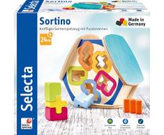 Selecta 62066 Trino Boîte de Rangement en Bois Multicolore