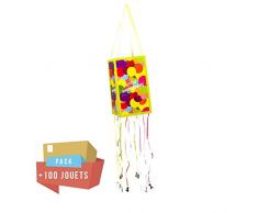 Divers - MaRecreation - Pinata Joyeux Anniversaire et ses 100 jouets : Ballons et balles, Bracelets, Scoubidous.
