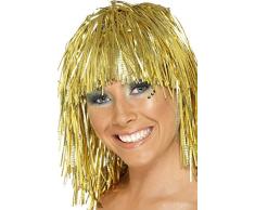 Smiffys Perruque cyber guirlande, or, métallique