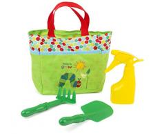 Small Foot Le Sac Chenille Qui Fait des Trous au Motif Bien connu, avec Pelle, râteau et Vaporisateur, Anime à Travailler Jouant, Outils adaptés aux Enfants, pour Les Petits Assistants de Jardinage à partir de 3 Ans Jouets, 11172, Multicolore