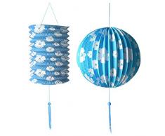 Widmann Generique - 2 Lanternes Bleues Fleurs Blanches Hawaï