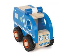 Small Foot- Voiture de Police en Bois de la Marque Enfants à partir de 18 Mois, certifiée 100% FSC, Convient ég Jouets, 11077, Bleu