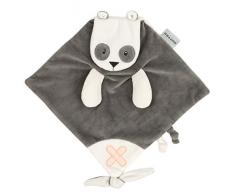 Nattou Doudou Plat Panda, Buddiezzz, 40 x 36 x 3 cm, Noir/Blanc