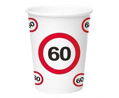 Panneau de signalisation 8 gobelets anniversaire