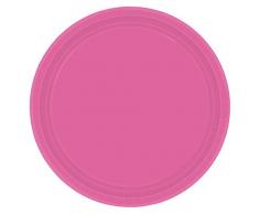 Amscan International 55015–103 Rose Vif Assiettes en Papier 23 cm