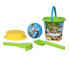 Atosa 12812 – Sable Poubelle Looney Toons, 17 cm, 5 pièces, Vert/Bleu