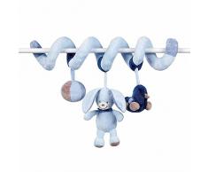 Nattou Spirale de Jeu Avec Hochet Alex et Bibou, 4 x 7 x 26 cm, Bleu