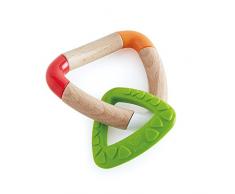 Hape - E0018 - Anneau de dentiton en Bois - Double Triangle à Dentition Equipements Puericulture, Multicolore