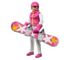 BRUDER - 60420 - Figurine Femme en snowboard avec accessoires