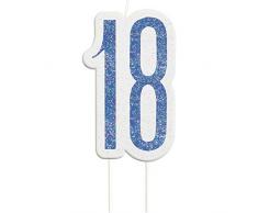 Unique Party- Bougie, 83878, Bleu/argenté