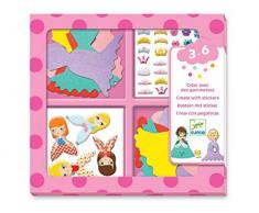 DJECO - Jeux daction et de réflexion Jeux éducatifs DJECOCrear avec Autocollants Me Gustan Las Princesses Multicolore (100)