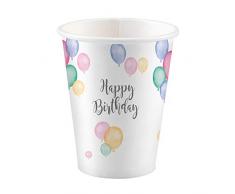 amscan 9903710 8 Mug Happy Birthday Pastel