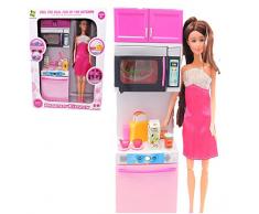 ALLKINDATHINGS Filles Jouet poupée Playset de Cuisine avec 30,5 cm poupée et Accessoires
