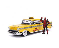 Jada Toys 1:24 Deadpool Taxi w/Figure Voiture Miniature de Collection, 30290Y, Jaune