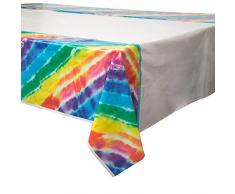 Unique Party 99103 Rainbow Tie Dye Plastique Nappe, 2,1 x 1,4 m