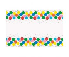 Unique Party 74753 Nappe en Plastique Motif Ballons de Couleurs 2,13 m x 1,37 m