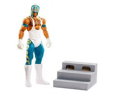 WWE Coffret Wrekkin figurine de catch articulée Rey Mysterio pouvant faire des salto, escalier inclus, jouet pour enfant, GLG07