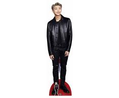 Carton Grandeur nature avec gratuit Bureau Découpe de Kim Nam-joon (Rap Monster) Cuir Noir BTS Bangtan garçons